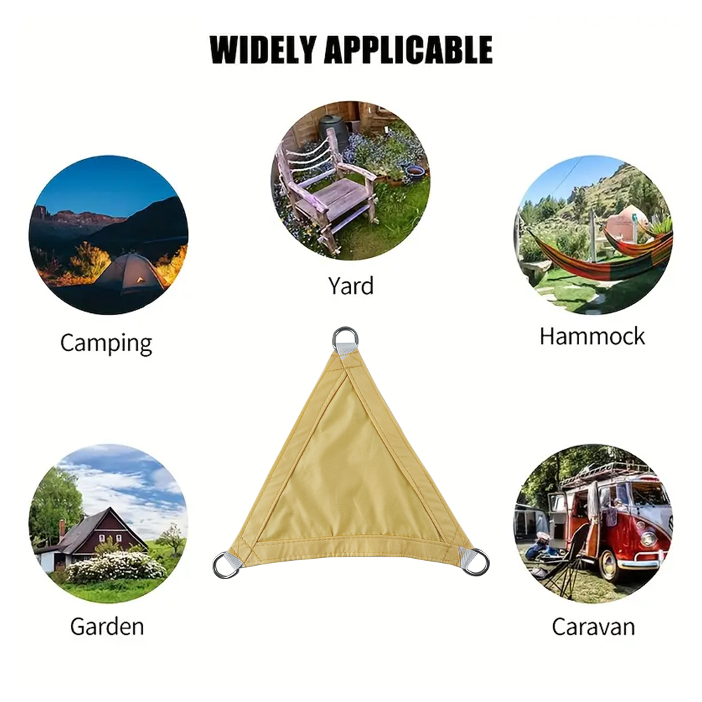 Polyester Yellow Sun Shade Sail with D-ring for Patios Backyard