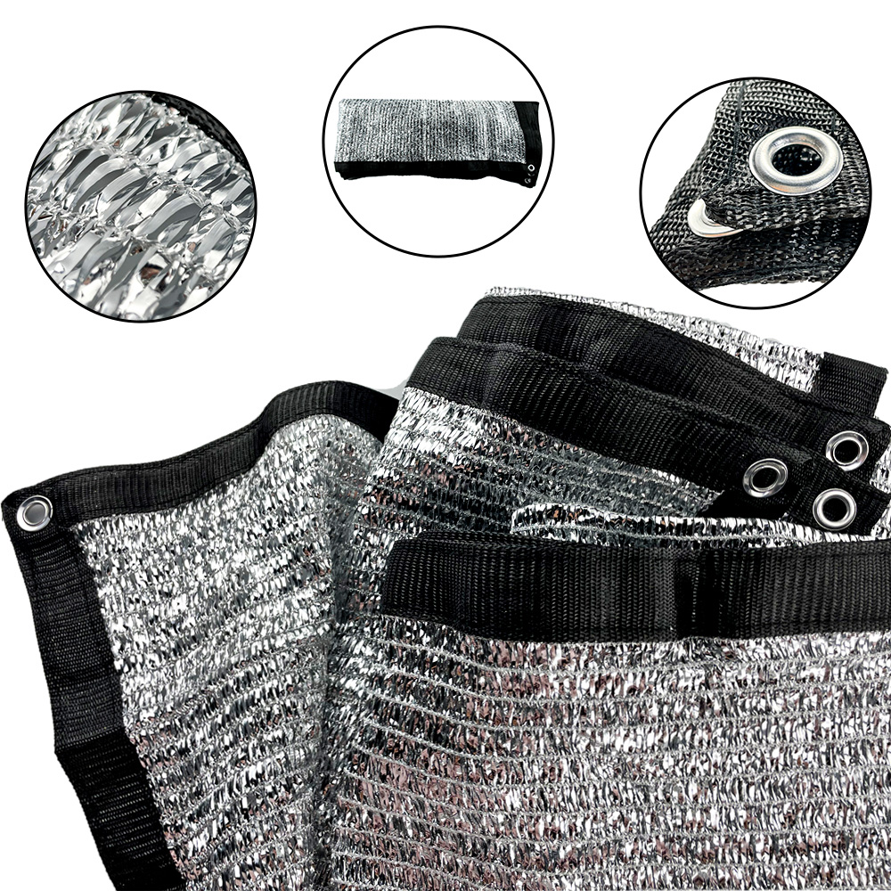 UV Silver Cloth Aluminum Foil Mesh Fabric Sun Shade Net for Cars