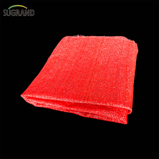 38 Gsm Tape Two Needles Red Shade Net HDPE Sun Shade Net 