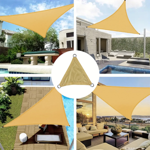 Polyester Yellow Sun Shade Sail with D-ring for Patios Backyard