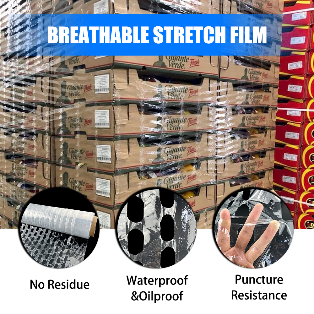 Vented Stretch Wrap Film Breathable Wrap Film for Pallet Packing