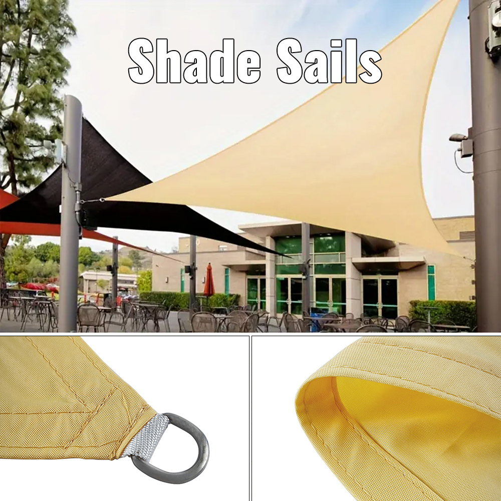 Polyester Yellow Sun Shade Sail with D-ring for Patios Backyard