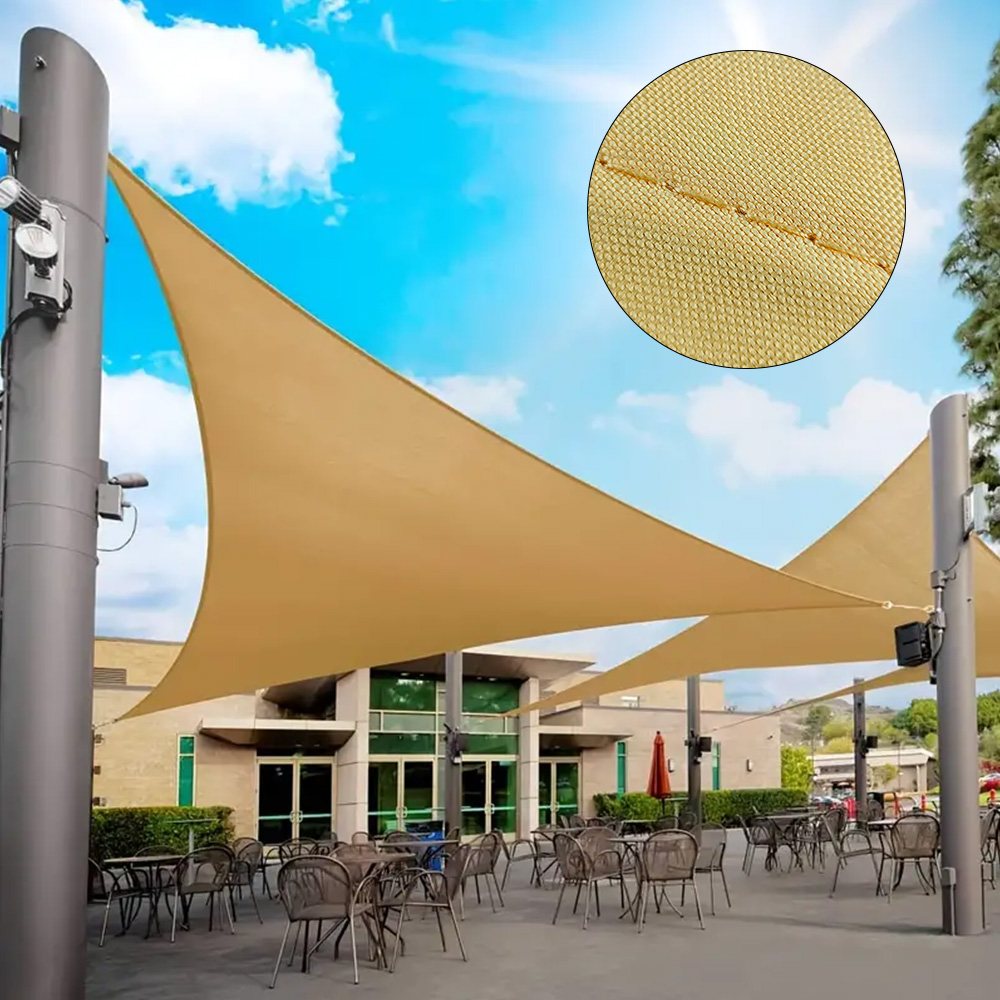 Polyester Yellow Sun Shade Sail with D-ring for Patios Backyard